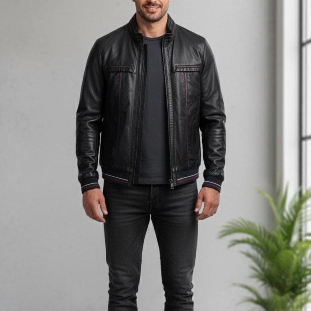 Men’s Genuine Leather Jacket – Excellent Condition